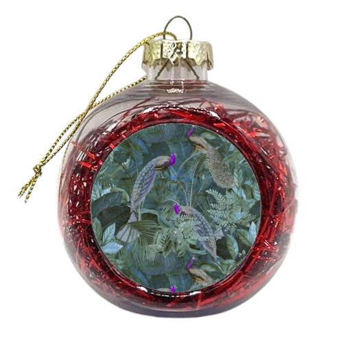 Peacock Jungle Paradise - xmas bauble by Andrea Haase