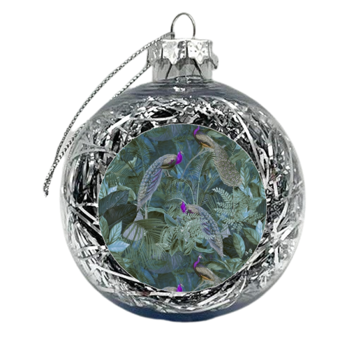 Peacock Jungle Paradise - xmas bauble by Andrea Haase