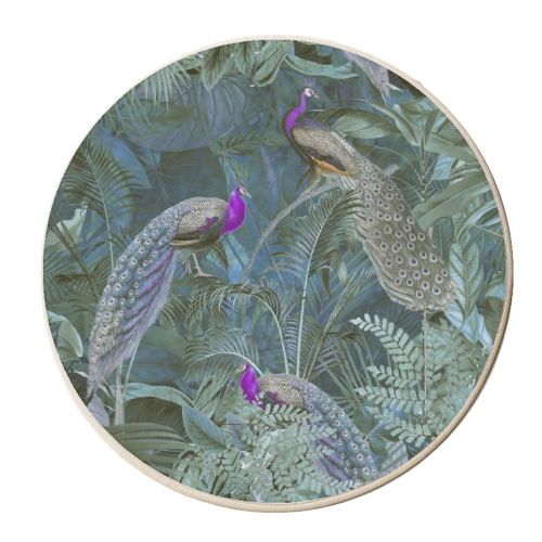 Peacock Jungle Paradise - personalised beer coaster by Andrea Haase