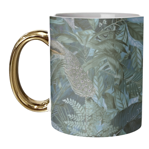 Peacock Jungle Paradise - unique mug by Andrea Haase