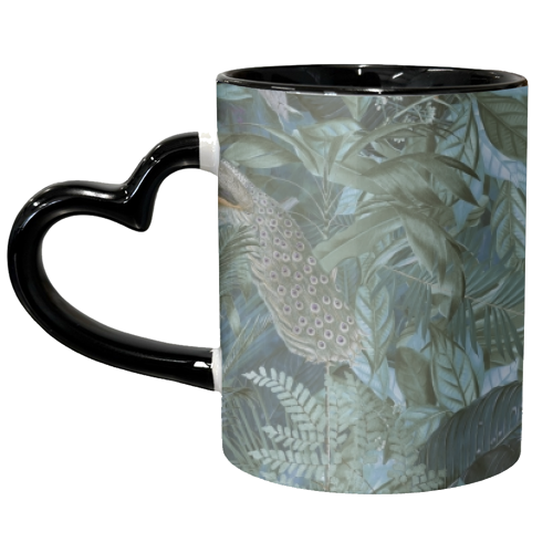 Peacock Jungle Paradise - unique mug by Andrea Haase