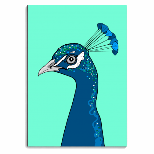 Peacock Portrait - personalised A4, A5, A6 notebook by Adam Regester