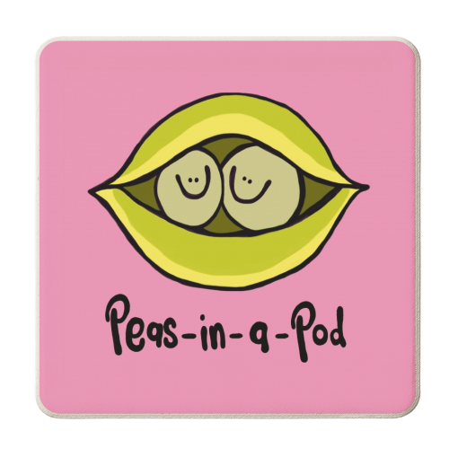 Peas-in-a-Pod - personalised beer coaster by Emma Donovan