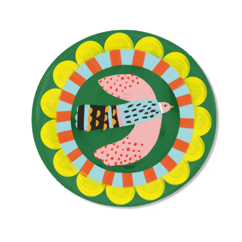 Peckish Bold Bright Bird Illustration Plate Design - Magnet by AbiGoLucky