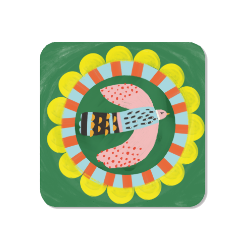 Peckish Bold Bright Bird Illustration Plate Design - Magnet by AbiGoLucky