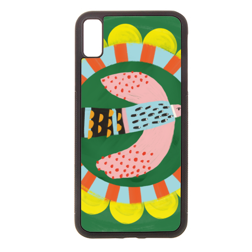 Peckish Bold Bright Bird Illustration Plate Design - stylish phone case by AbiGoLucky
