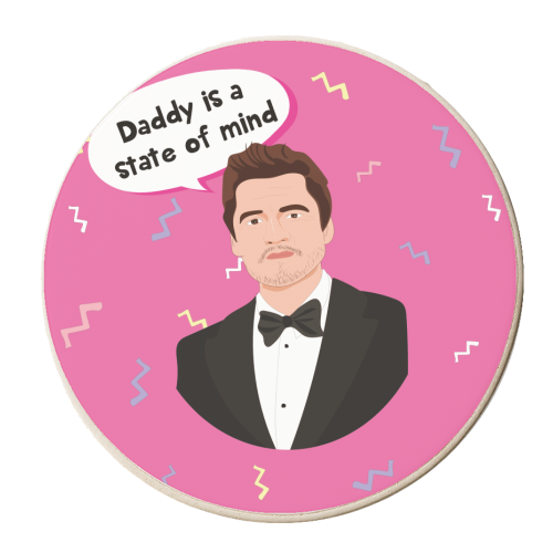 Pedro Pascal - Daddy Is A State Of Mind - personalised beer coaster by Laura Lonsdale
