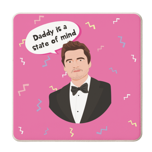 Pedro Pascal - Daddy Is A State Of Mind - personalised beer coaster by Laura Lonsdale