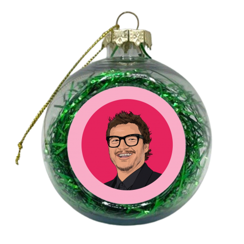 Pedro pascal illustration - xmas bauble by The Girl Next Draw