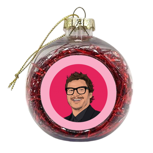 Pedro pascal illustration - xmas bauble by The Girl Next Draw