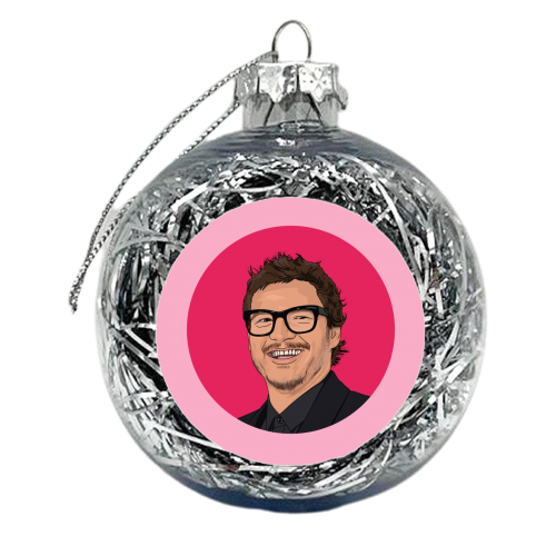 Pedro pascal illustration - xmas bauble by The Girl Next Draw