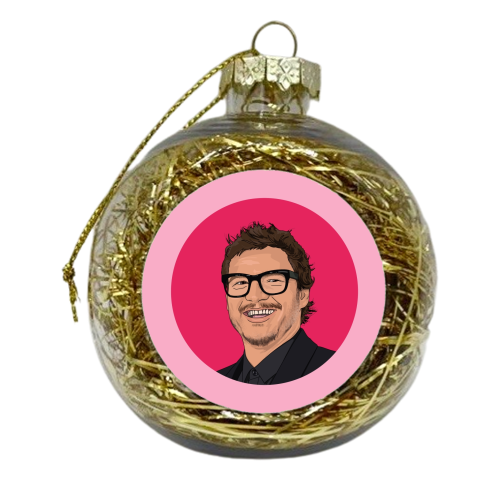 Pedro pascal illustration - xmas bauble by The Girl Next Draw