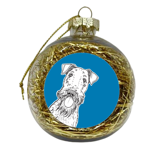 Peeking Dog - xmas bauble by Adam Regester