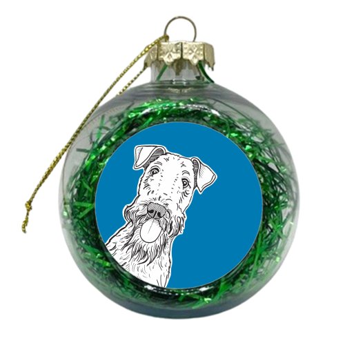 Peeking Dog - xmas bauble by Adam Regester