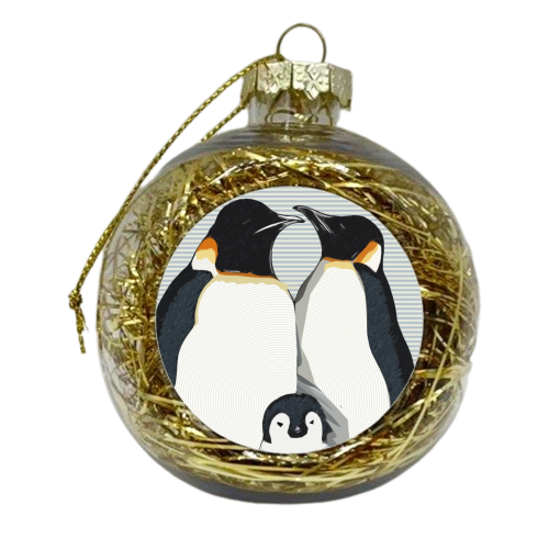 Penguin Hugs - xmas bauble by Victoria Kortekaas