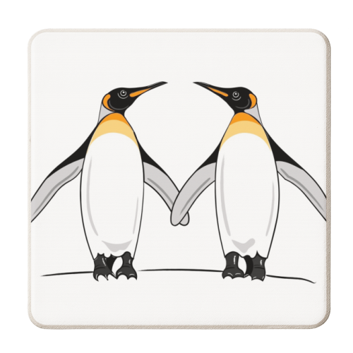 Penguin Pair - personalised beer coaster by Adam Regester