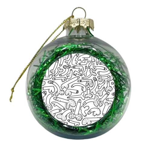 Penis Pattern - xmas bauble by Adam Regester