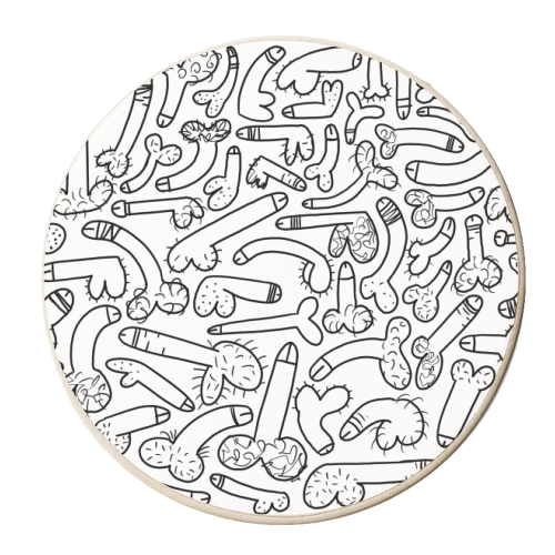 Penis Pattern - personalised beer coaster by Adam Regester