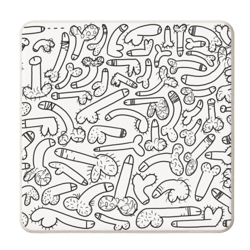 Penis Pattern - personalised beer coaster by Adam Regester