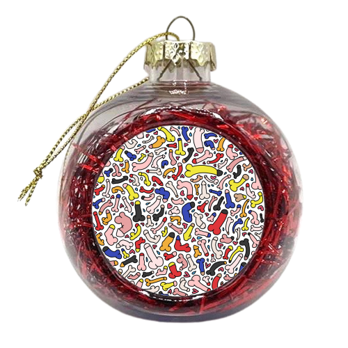 Penis pattern retro - xmas bauble by andrea zuza
