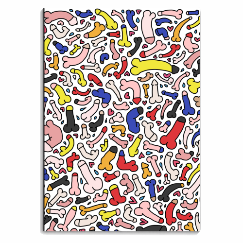 Penis pattern retro - personalised A4, A5, A6 notebook by andrea zuza