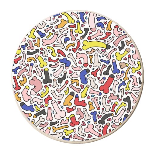 Penis pattern retro - personalised beer coaster by andrea zuza