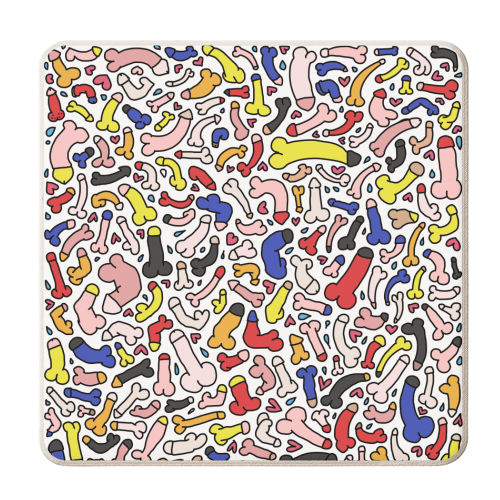 Penis pattern retro - personalised beer coaster by andrea zuza