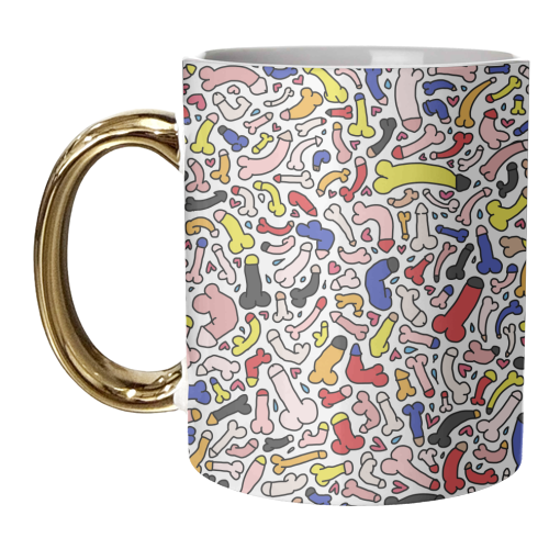 Penis pattern retro - unique mug by andrea zuza