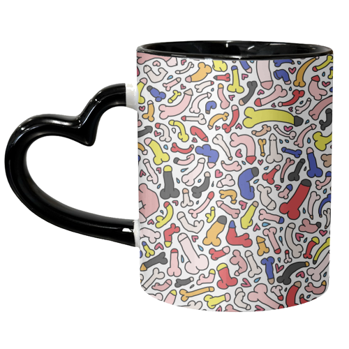 Penis pattern retro - unique mug by andrea zuza