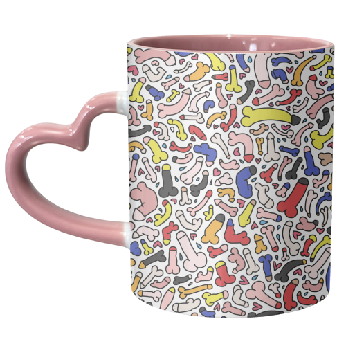Penis pattern retro - unique mug by andrea zuza