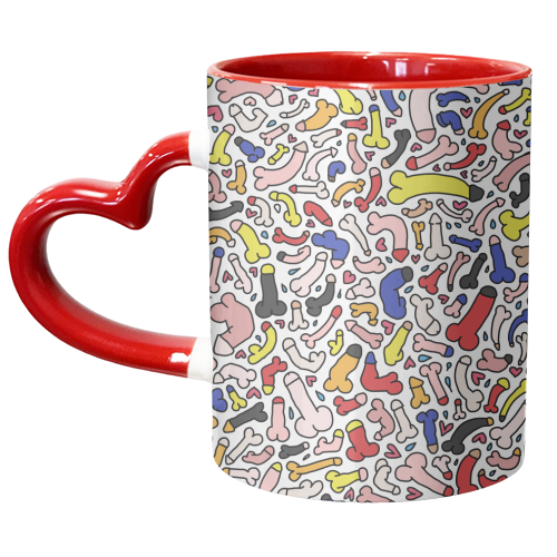 Penis pattern retro - unique mug by andrea zuza