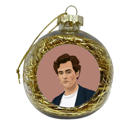 Penn Badgley print - xmas bauble by The Girl Next Draw