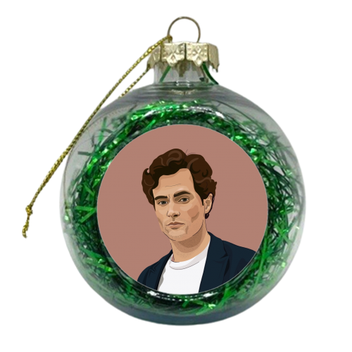 Penn Badgley print - xmas bauble by The Girl Next Draw