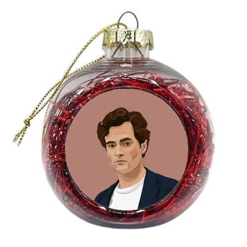 Penn Badgley print - xmas bauble by The Girl Next Draw