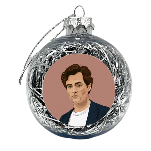 Penn Badgley print - xmas bauble by The Girl Next Draw