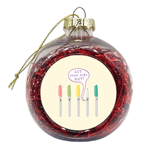 Pens Gone Wild - xmas bauble by petegrev