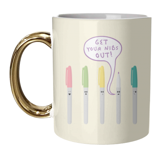 Pens Gone Wild - unique mug by petegrev