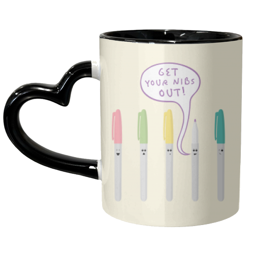 Pens Gone Wild - unique mug by petegrev
