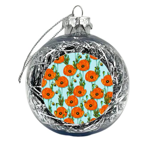 Peonies - xmas bauble by Uma Prabhakar Gokhale