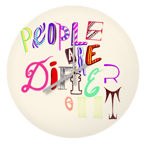 People Are Different - quirky wall clock by minniemorris art