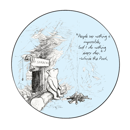 People Say Nothing is Impossible - Circle Sticker by Ms Doodle