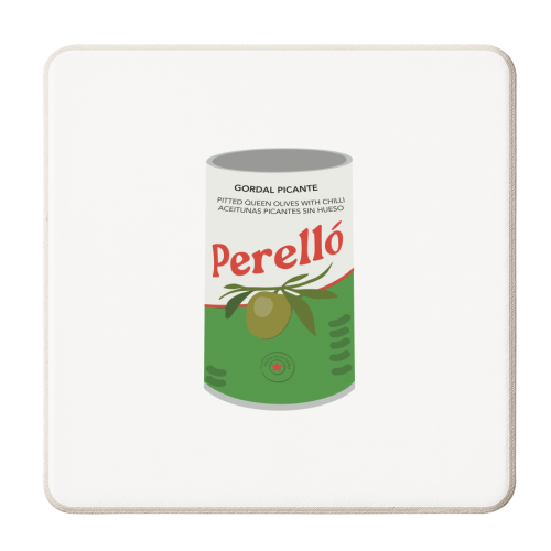 Perello Olives Tin Illustration - personalised beer coaster by Move Studio