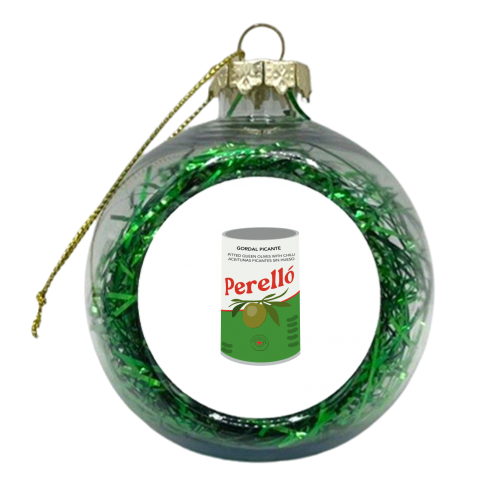 Perello Olives Tin Illustration - xmas bauble by Move Studio