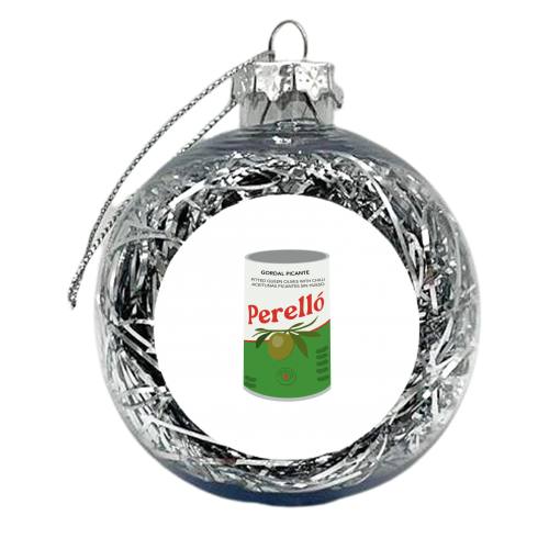 Perello Olives Tin Illustration - xmas bauble by Move Studio