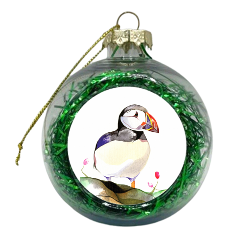 Perfect Puffin  - xmas bauble by Amelia Jane
