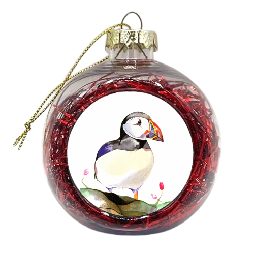 Perfect Puffin  - xmas bauble by Amelia Jane