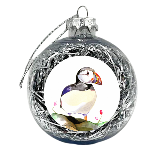 Perfect Puffin  - xmas bauble by Amelia Jane