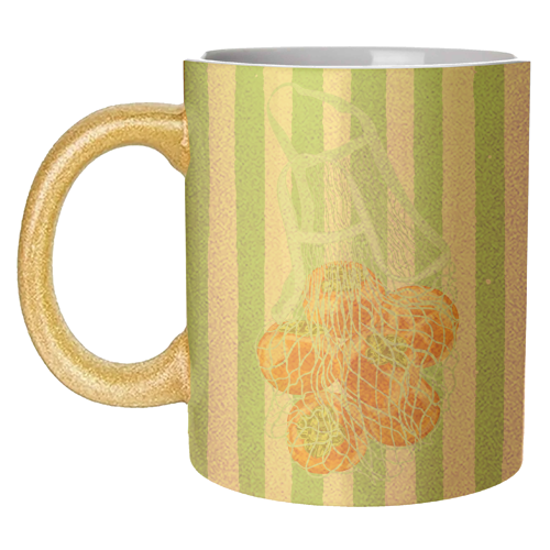 Persimmons in Mesh – Fresh Picked Pop - unique mug by EZbie