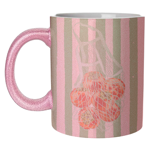 Persimmons in Mesh – Fresh Picked Pop - unique mug by EZbie
