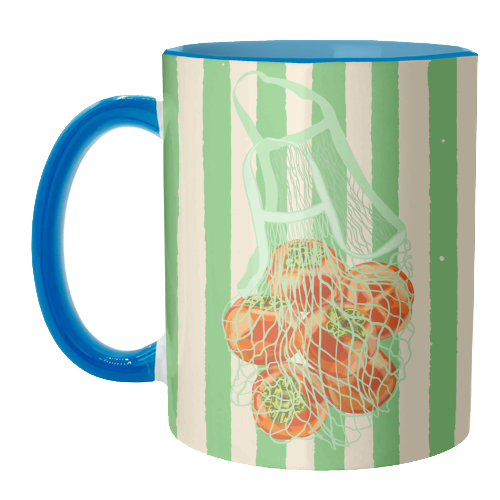 Persimmons in Mesh – Fresh Picked Pop - unique mug by EZbie
